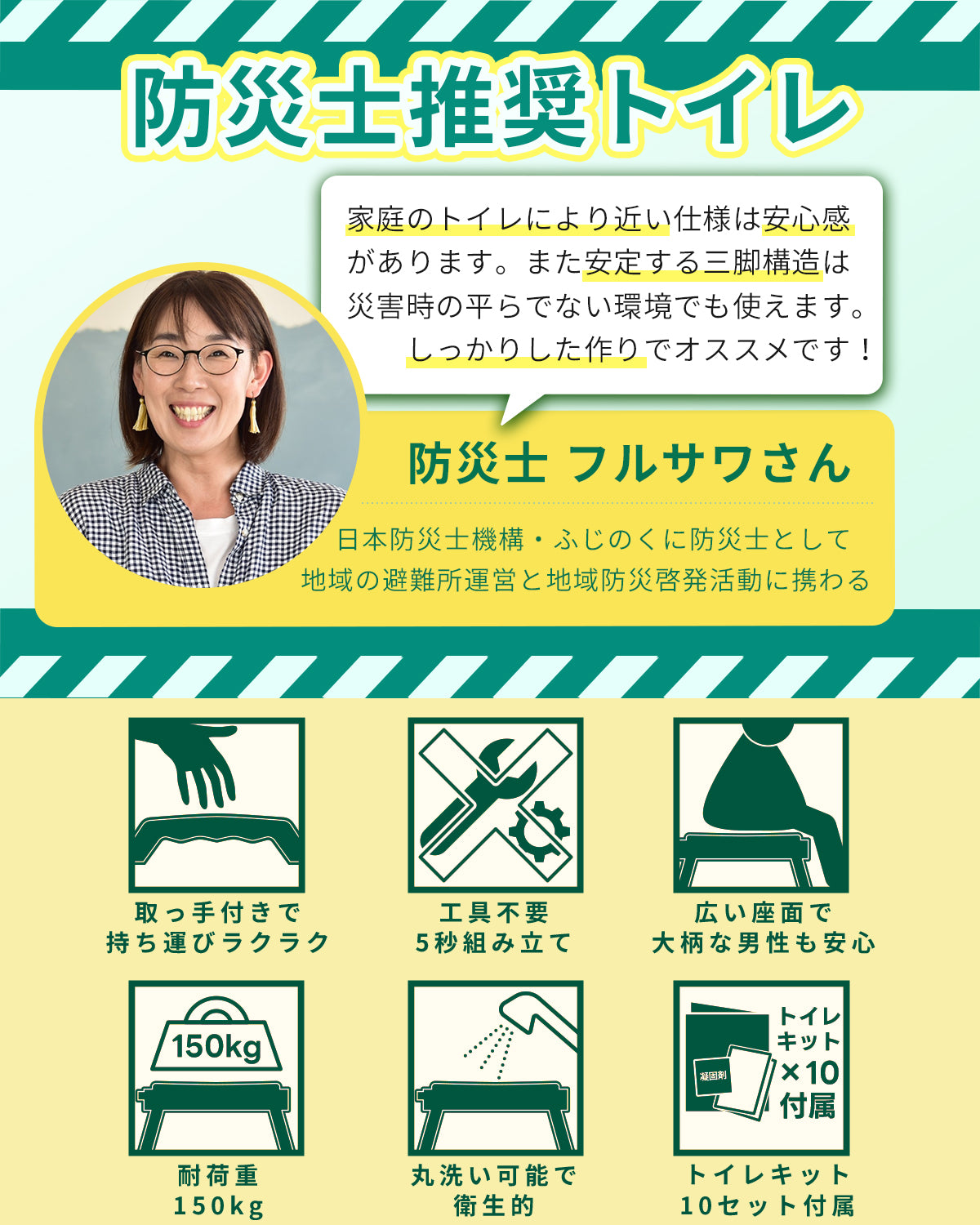 【防災】FUTURE FOX 防災用 簡易トイレ お試しトイレキット×10付属 防災士推奨