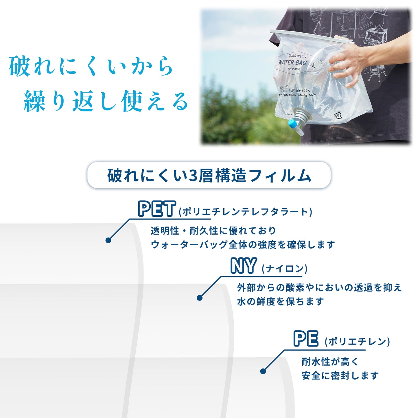 【防災】FUTURE FOX 緊急水袋 8L 緊湊型【預購：11月下旬起陸續出貨】 