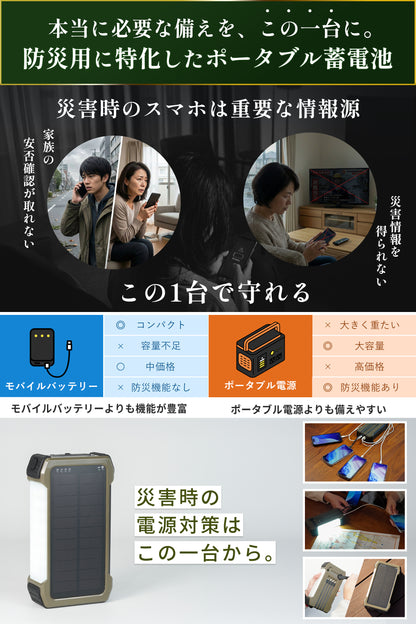【防災】ポータブル蓄電池 30,000mAh【予約販売：5月上旬から順次発送予定】